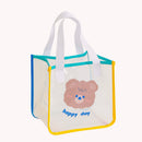 Women Cute Bear Shoulder Bag Summer PVC Clear Jelly Travel Daily Shopping Bag