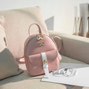 Simple Hit Color Bowknot Backpacks Women Small Shoulder Crossbody Bags PU Leathe