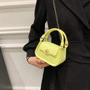 Mini PU Leather Chain Shoulder Crossbody Bags Jelly Top-handle Messenger Ba