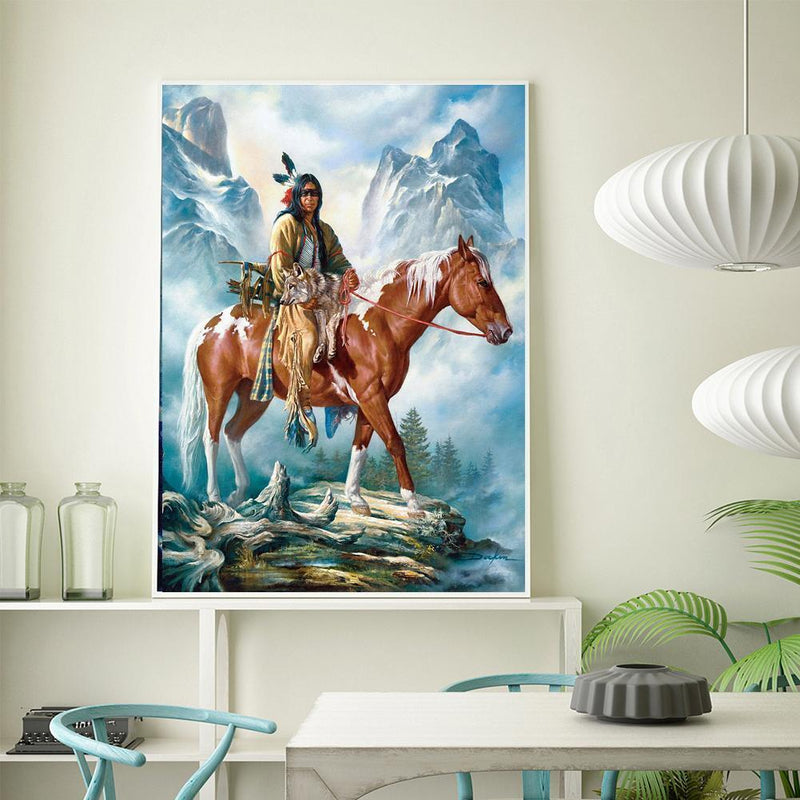 5D DIY Full Drill Diamond Painting Indiana Embroidery Mosaic Kit Home Wall Decor