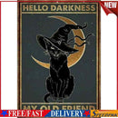 Full Embroidery 3 Strands Kit Black Wizard Cat Counted 11CT DIY Art Cross S