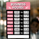 Business Hours Sign Hours of Operation Signs for Window / Door (Pink) Newly