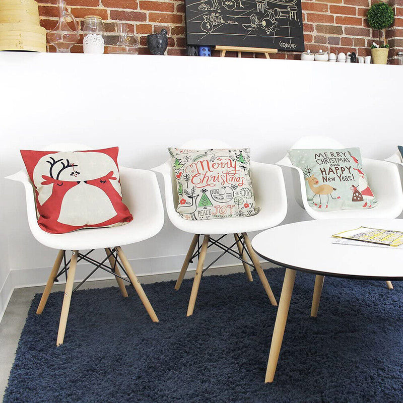 6pcs Xmas Decorative Throw Pillow Case Square Pillowcase for Sofa Bed Supplies