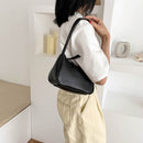 Ladies Soft PU Leather Fashion Underarm Bag Women Retro Solid Color Shoulder Bag