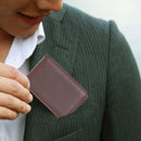 Business Card Holder 2pcs PU Leather Name Card Case Pocket (Black Coffee)