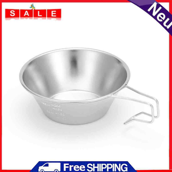 Stainless Steel Outdoor Camping Picnic Sierra Bowl Handle Coffee Cup Tableware