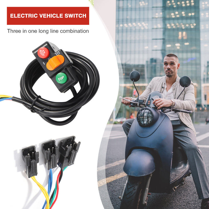 3 in 1 Scooter Handleable Controller Switch E-Bike Light Horn Turn Signal Button