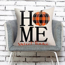 Throw Pillow Covers - 4-Piece Pumpkin Maple Leaf Plaid Print Zipper Pillowcase