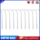10pcs Aluminium Alloy Tent Pegs with Hooks Garden Stakes Ground Nail (Silve