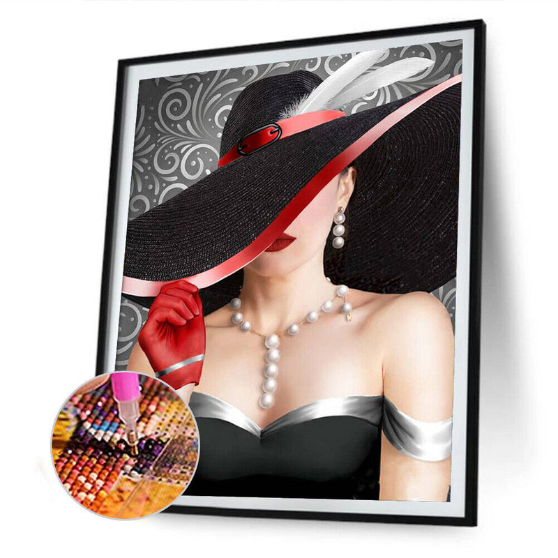 5D DIY Diamond Painting Elegant Lady Full Round Drill Mosaic Picture Wall Arts