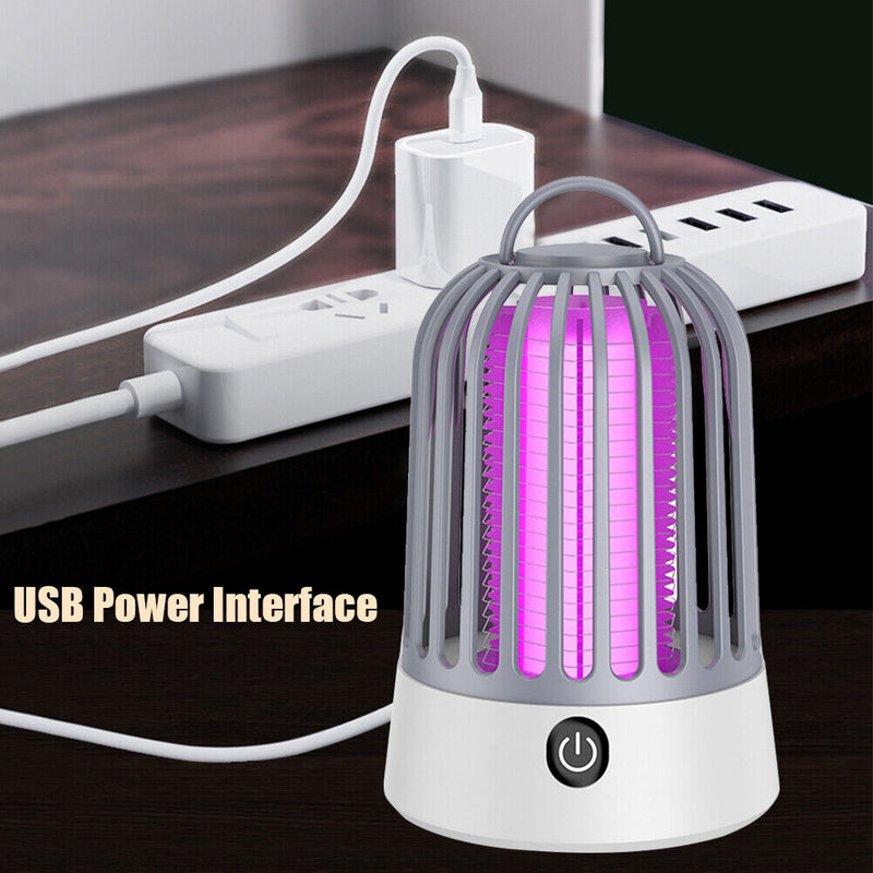 Electric Mosquito Killer USB Charging Bug Zapper Insect Fly Trap (Grey) Newly