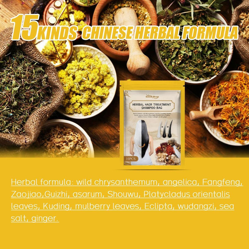 1 bag herbal hair shampoo filter bags herbal, treatment of hair loss`