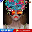 #A Girl with Flower Oil Paint By Number Kit DIY Frameless Drawing Picture for