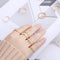 Elegant Bohemian Opal Rings Set Knuckle Midi Crown Finger Rings Moon Star