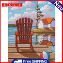 Lake Chair Hut Oil Paint By Numbers DIY Handpainted on Canvas Wall Art Pictures
