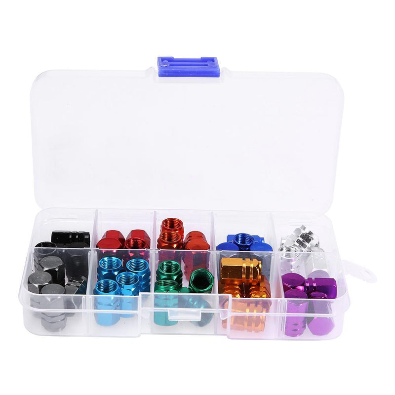 40pcs Aluminum Alloy Car Wheel Tyre Schrader Valve Stem Caps Covers (A) Newly