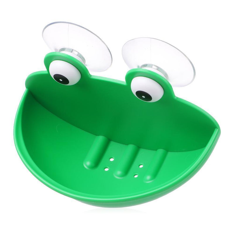Water Bathroom Cartoon Sucker Soap Dish Storage Box Drain Rack Frog Soap Holder