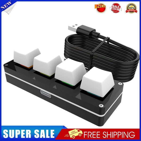 RGB Macro 4 Key Programmable One-handed Mechanical Gaming Keyboard (Clear)