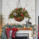 Cones Led String Lights Flower Wreath Christmas Front Door Hanging Baskets