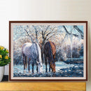 #A 5D DIY Diamond Painting Glacier Horse Kits Full Round Drill Wall Decor Crafts