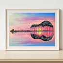 Oil Paint By Numbers Guitar Scenery on Canvas Digital Paint Wall Art Handicraft