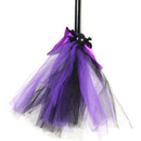 Halloween Witch Broom Plastic Witch Broomstick Kid Color Broom (Purple)