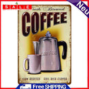 Coffee Pot Sheet Metal Drawing Metal Painting Tin Wall Home Poster Bedroom Sign