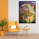 DIY Sky City and Rainbow Printed Cross Stitch Full Cotton Handmade Embroidery