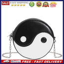 Tai Chi Pattern Shoulder Messenger Bag PU Leather Circular Chain Crossboby Bag