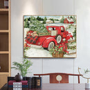 Frameless Oil Paint By Numbers Snow Cars DIY Canvas Picture Craft Kits