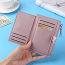 Women Fashion Solid Color Multi-slot Card Holder PU Leather Wallet (Purple)