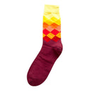 1 Pair Men Cotton Soft Socks Gradient Color Middle Tube Socks (Yellow Red)