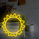LED Neon Lights Sun Planet Sign Fairy Wall Art Night Lamp Lighting (Yellow)