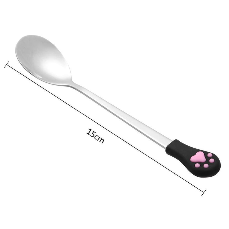 Stainless Steel Spoon with Long Handle Coffee Milk Scoops Tableware Tool(5)
