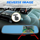 Dual Lens 1080P 4.3" IPS Car DVR Rearview Mirror Camera Dash Cam Video Recorder