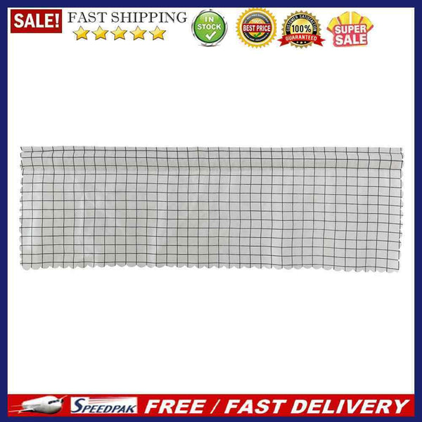 2pcs Short Curtain Shading Home Decor for Window Screen (White Grid)