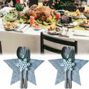 Christmas Stars Tableware Cutlery Holder Silverware Table Bags Decors Fork P8T4