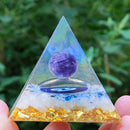 Orgonite Pyramid Peridot Chakra Healing Crystal Energy Generator Craft (C) Newly