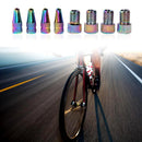4x Holographic Presta to Schrader Bike Valve Adapters+ 4x Presta Valve Caps