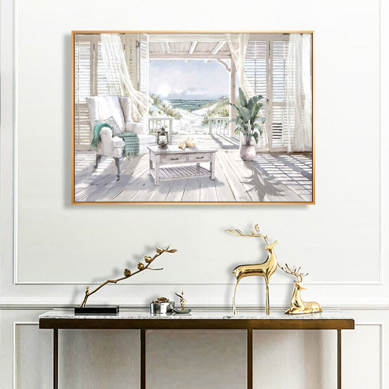 Balcony Sea View Paint By Numbers Kit DIY Frameless Art Picture On Canvas