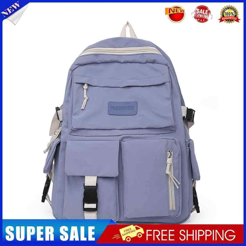 #A Large Capacity Backpack Simple Canvas Hit Color Student School Bookbag Rucksa