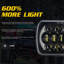 5x7 inch LED Headlight for Jeep 300W Headlamp with High Low Beam DRL Turn Signal