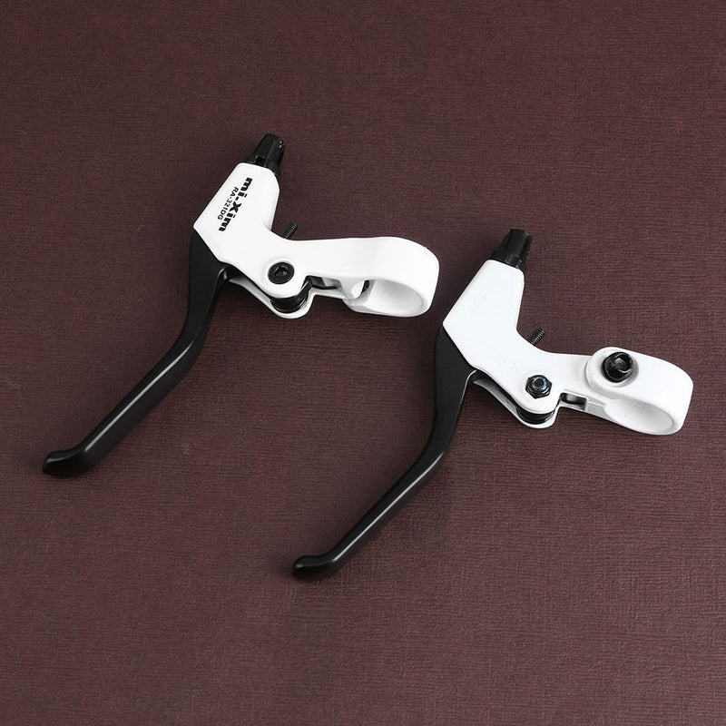 1 Pair Aluminum Bicycle Brake Levers Mountain Bike Brake Handles(White)