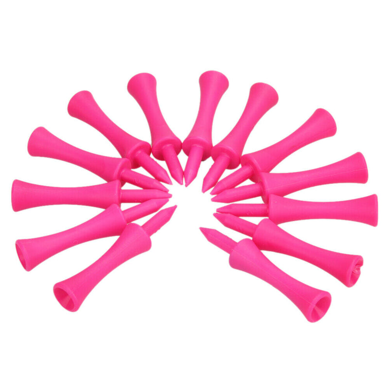 100 Pink Plastic Castle Step Grad Golf Tees up Height 39mm Newly