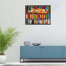 11CT Full Cross Stitch Cats on Bookshelf DIY Printed Wall Art Crafts Home Decor