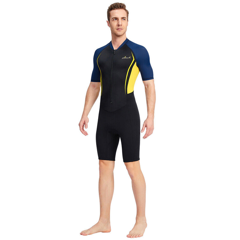 DIVE SAIL Neoprene Scuba Snorkel Swimming Men Body Wetsuits (Yellow L)