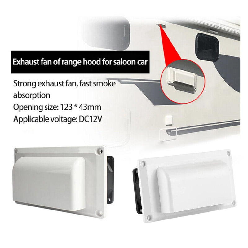 12V Caravan Motorhome Trailer Side Air Vent Fan RV Exhaust Fans (White) Newly