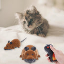 Wireless Electric RC Flocking Rat Toys Pet Cat Remote Control Mouse (Brown)