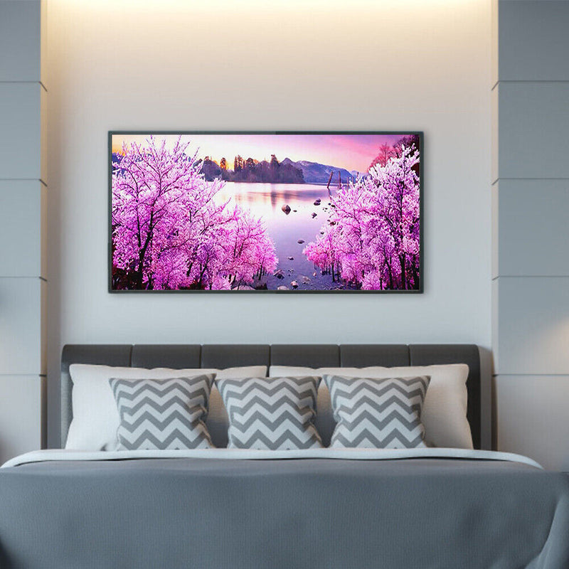 Frameless Oil Paint By Numbers DIY Sea Flower Forest Picture Craft Kit for Ho