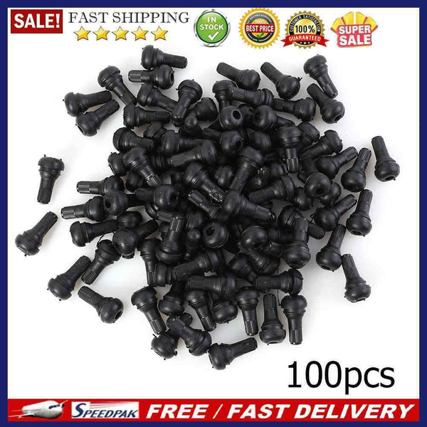 TR-412  In Shorty Black Rubber Valve Stems 100pcs TR412 Tubeless Tire Valves